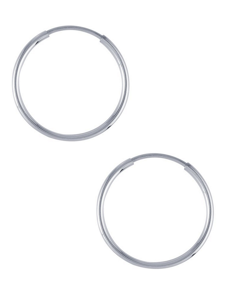 16mm x 16mm 925 Sterling Silver 1.3mm Hoop Classic Loop Plain Tube Earrings 16mm x 16mm 925 Sterling Silver 1.3mm Hoop Classic Loop Plain Tube Earrings